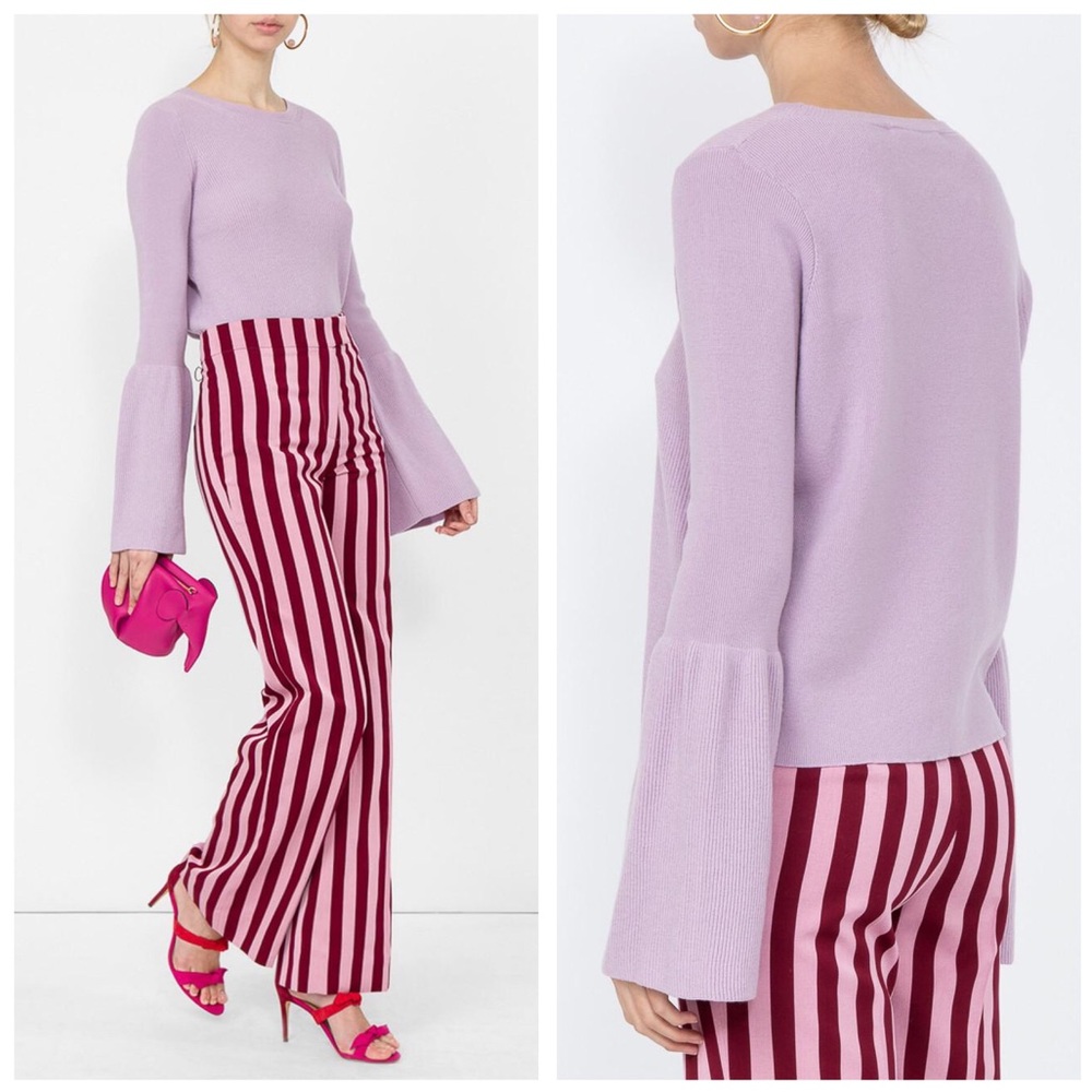 STELLA MCCARTNEY Purple Flare Sleeve Wool Sweater